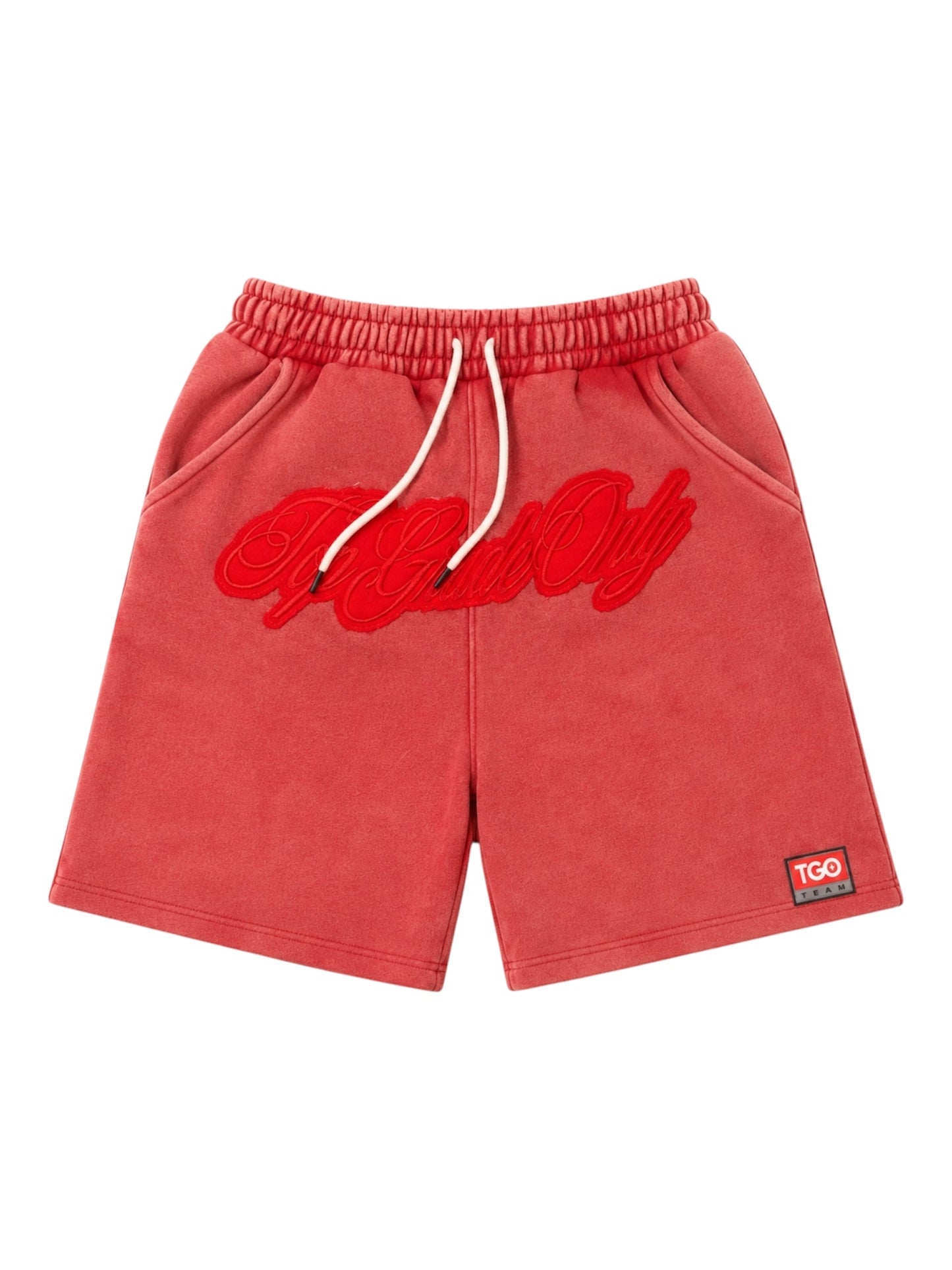 SHORTS-WASHED RED