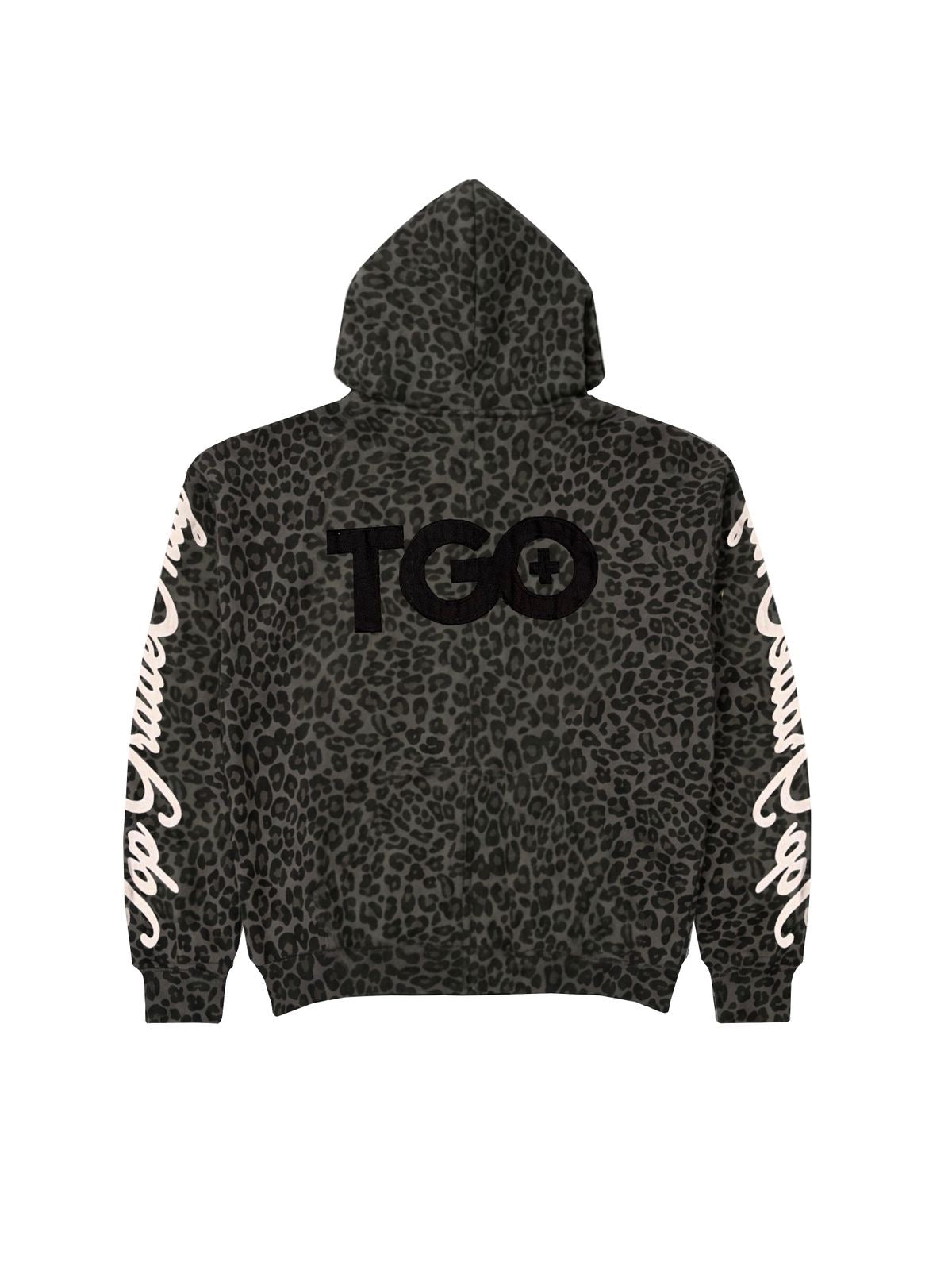TGO Hoodie Black/Grey Leopard Zip-Up