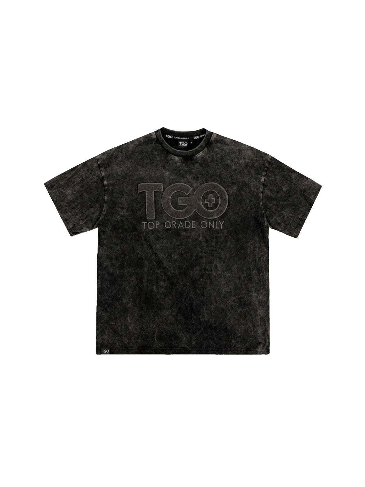 TGO Shirt Black / Black washed Puff Embriodery