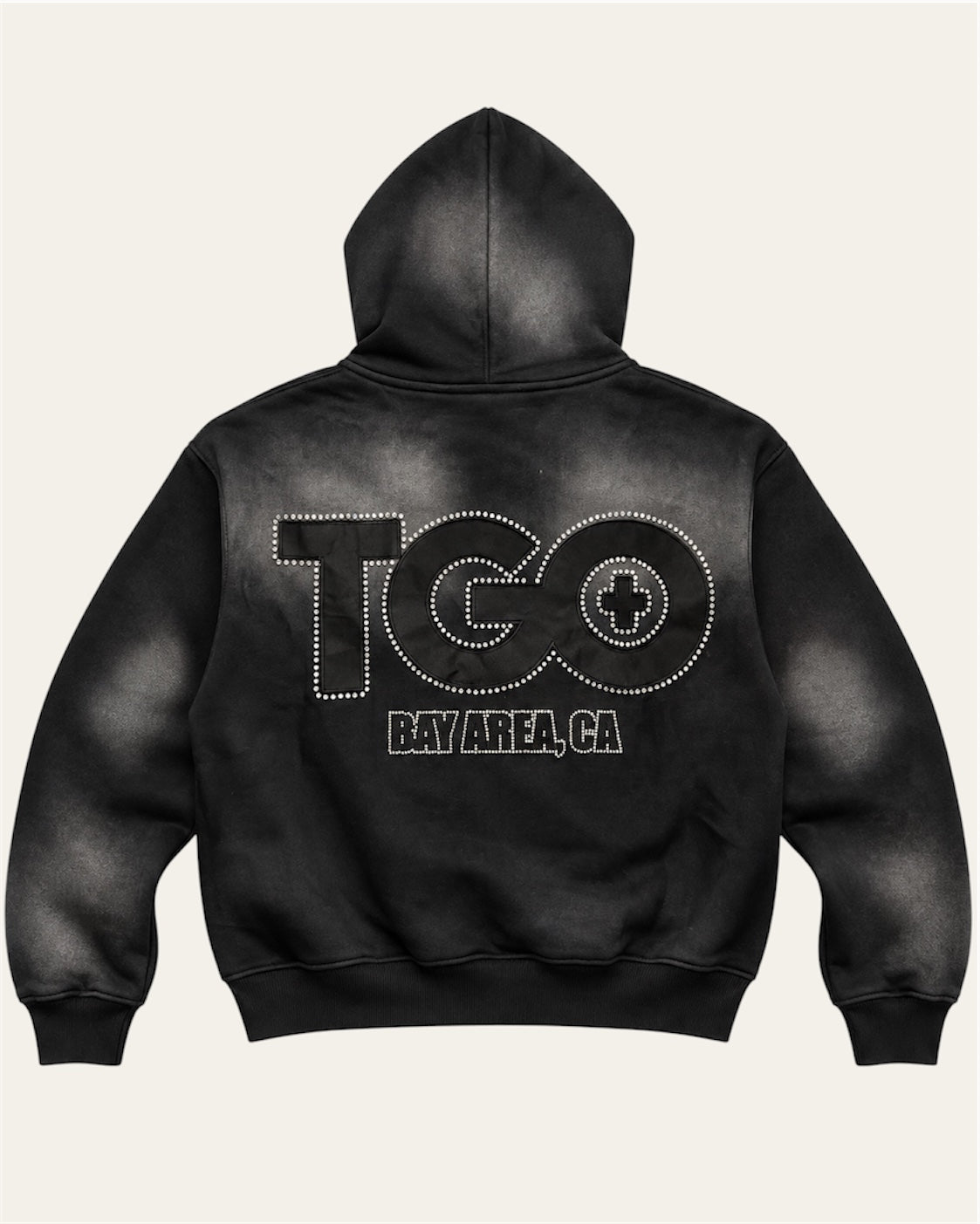 TGO Shadow Black Hoodie Zip Gems