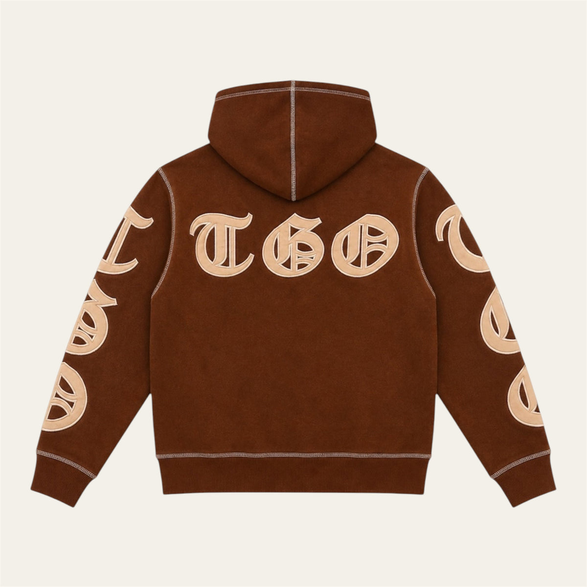 TGO (Fitted)OE Zip Brown Hoodie