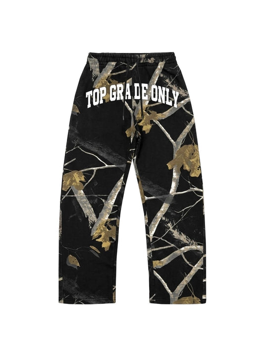 TGO Sweatpants Black Dark leaf zip pockets