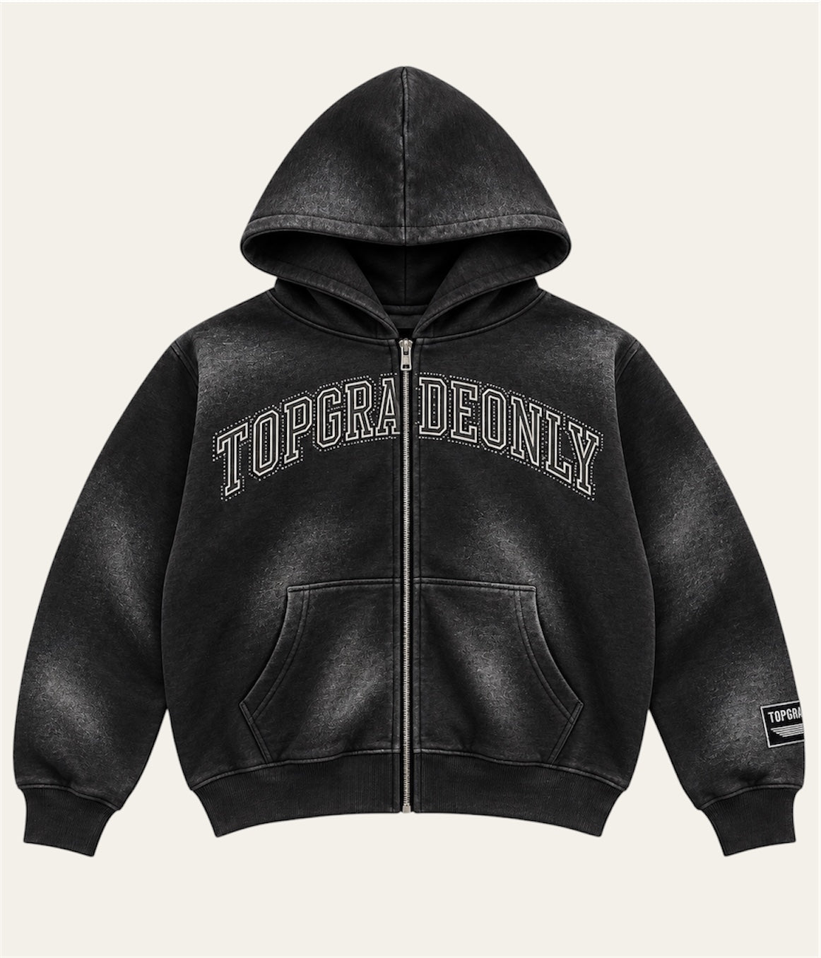 TGO Shadow Black Hoodie Zip Gems