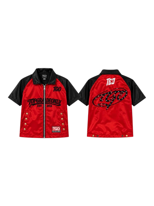 TGO YOUTH ZIP SHIRT — RED / BLACK
