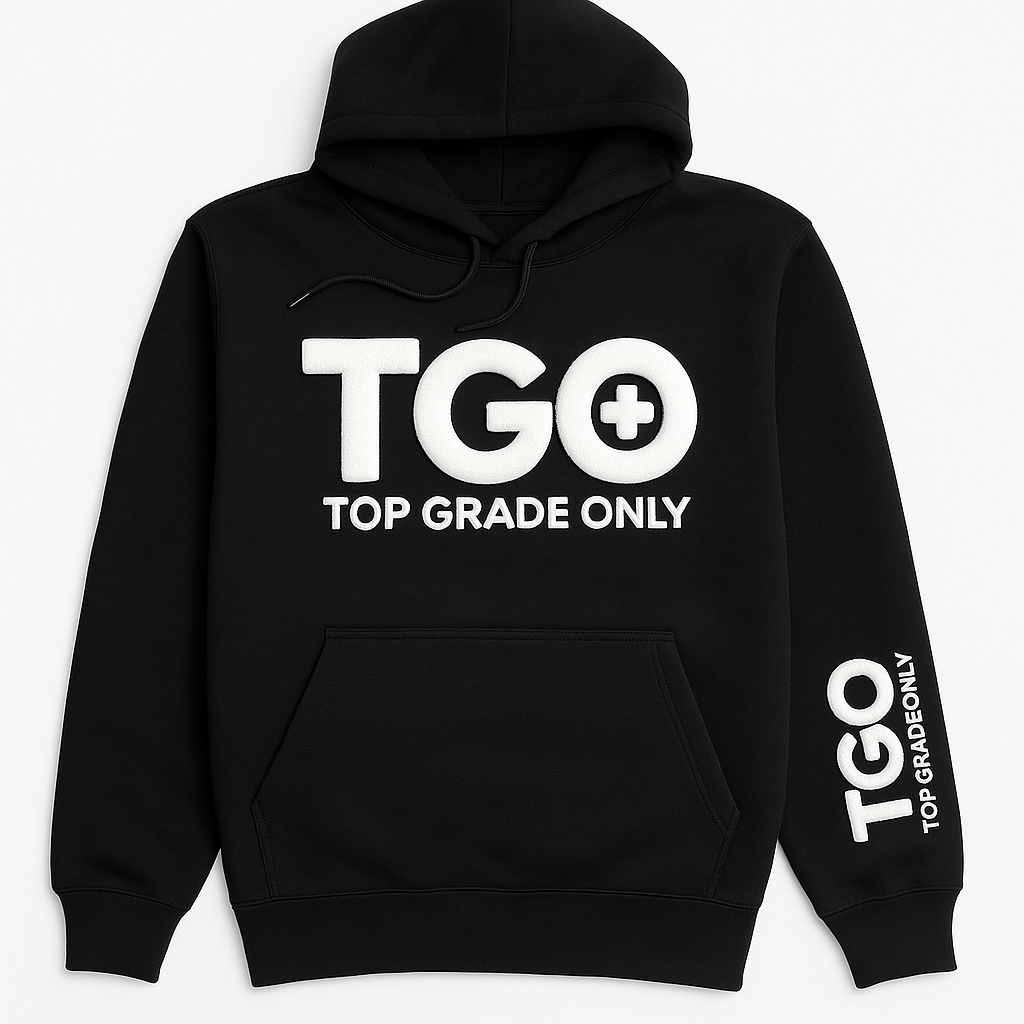 TGO Puff embroidery Hoodie B/W