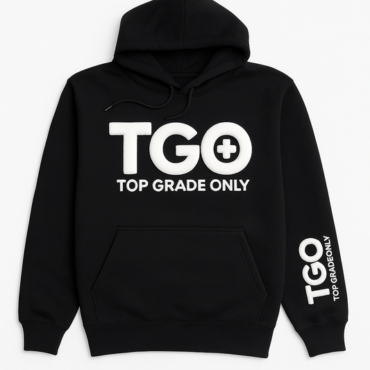 TGO Puff embroidery Hoodie B/W