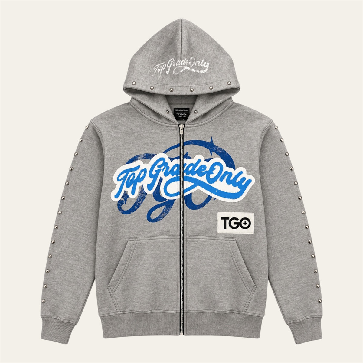 TGO Script Blue Zip Hoodie