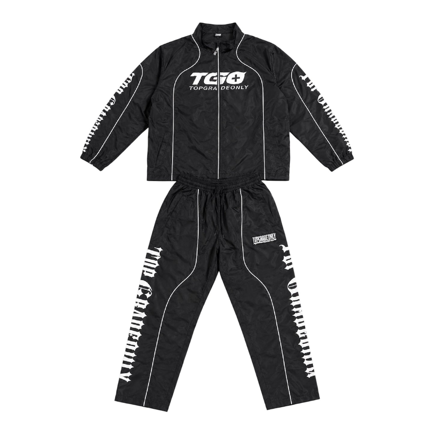 TGO B/W Solid Zip/pants fleece Full Set