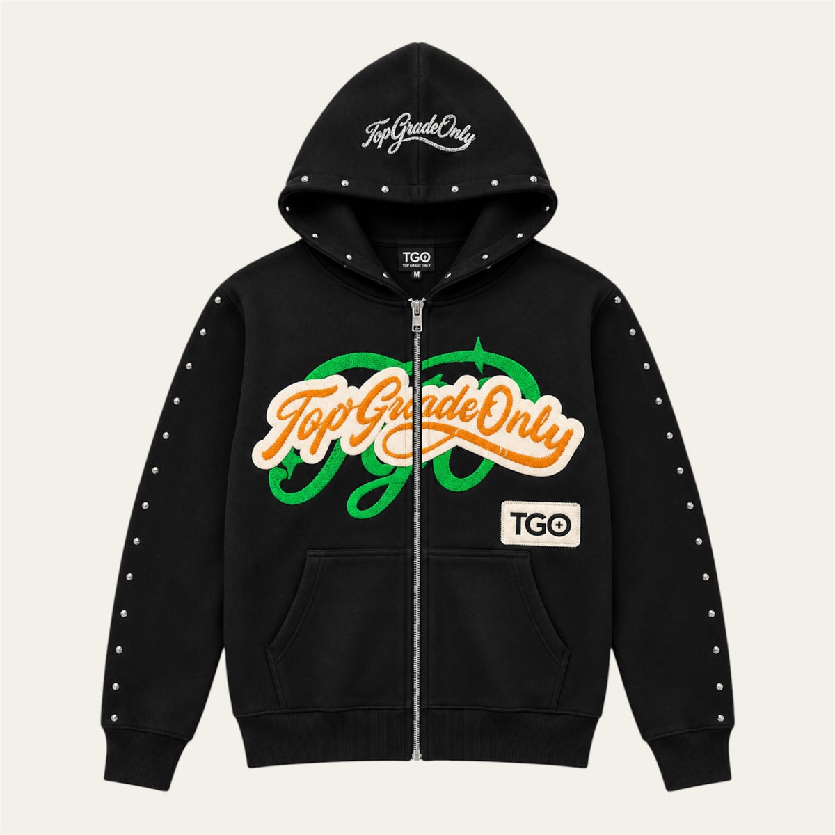 TGO Script Green Zip Hoodie