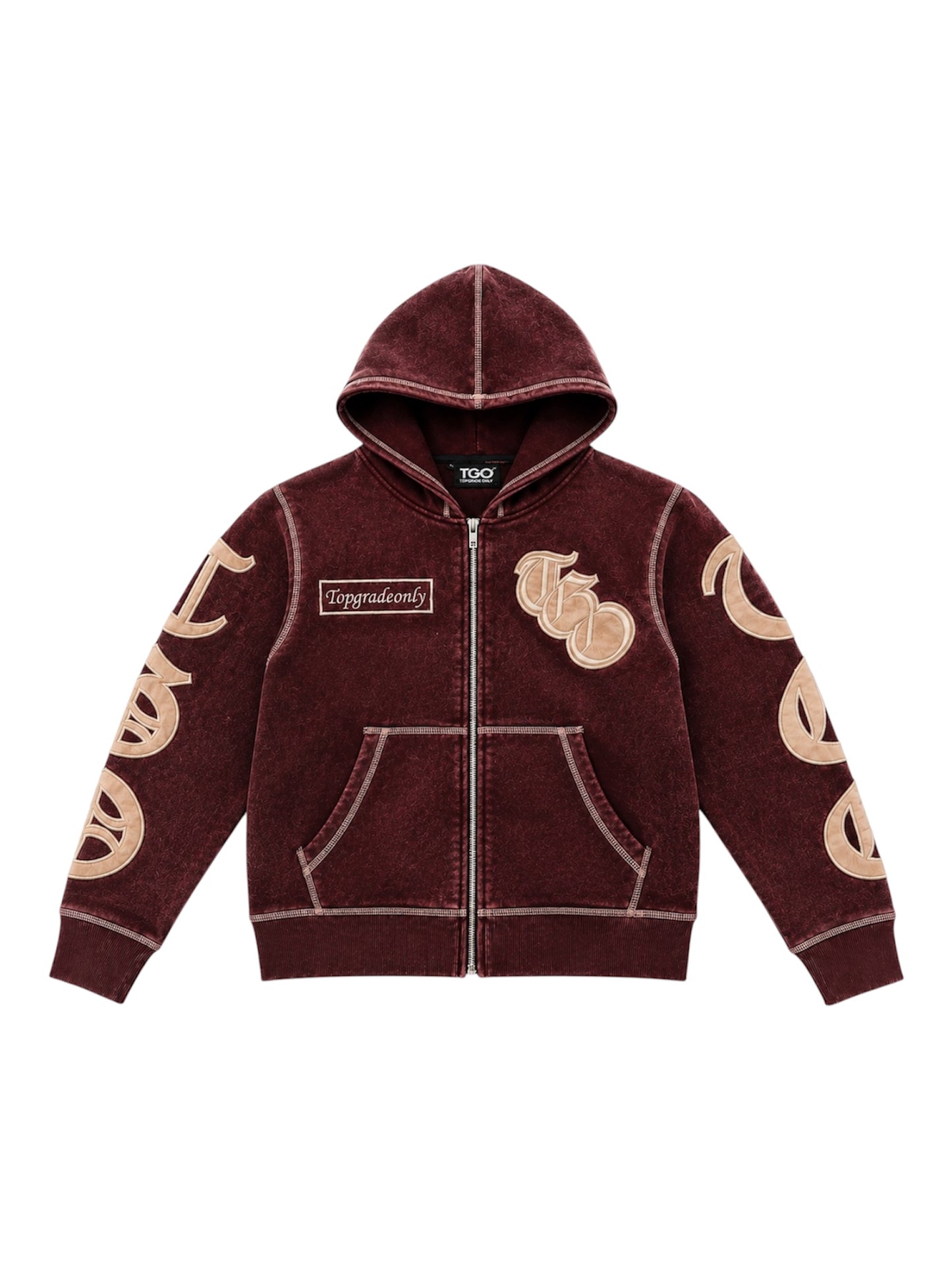 Youth Hoodie Zip Burgundy