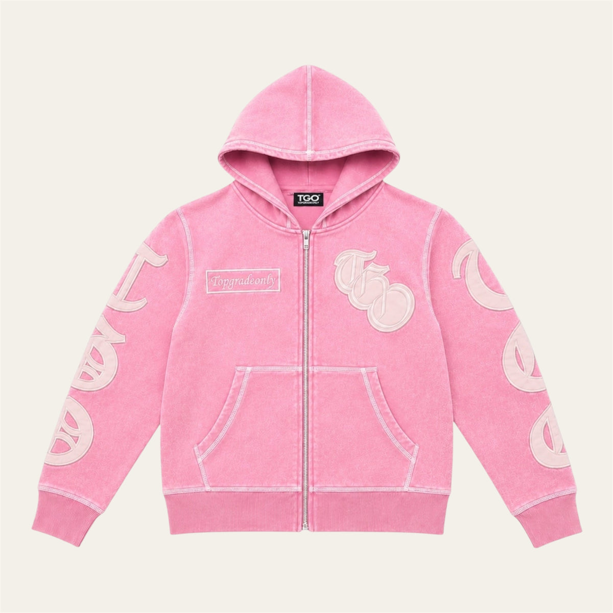 TGO OE Zip Pink Youth Hoodie