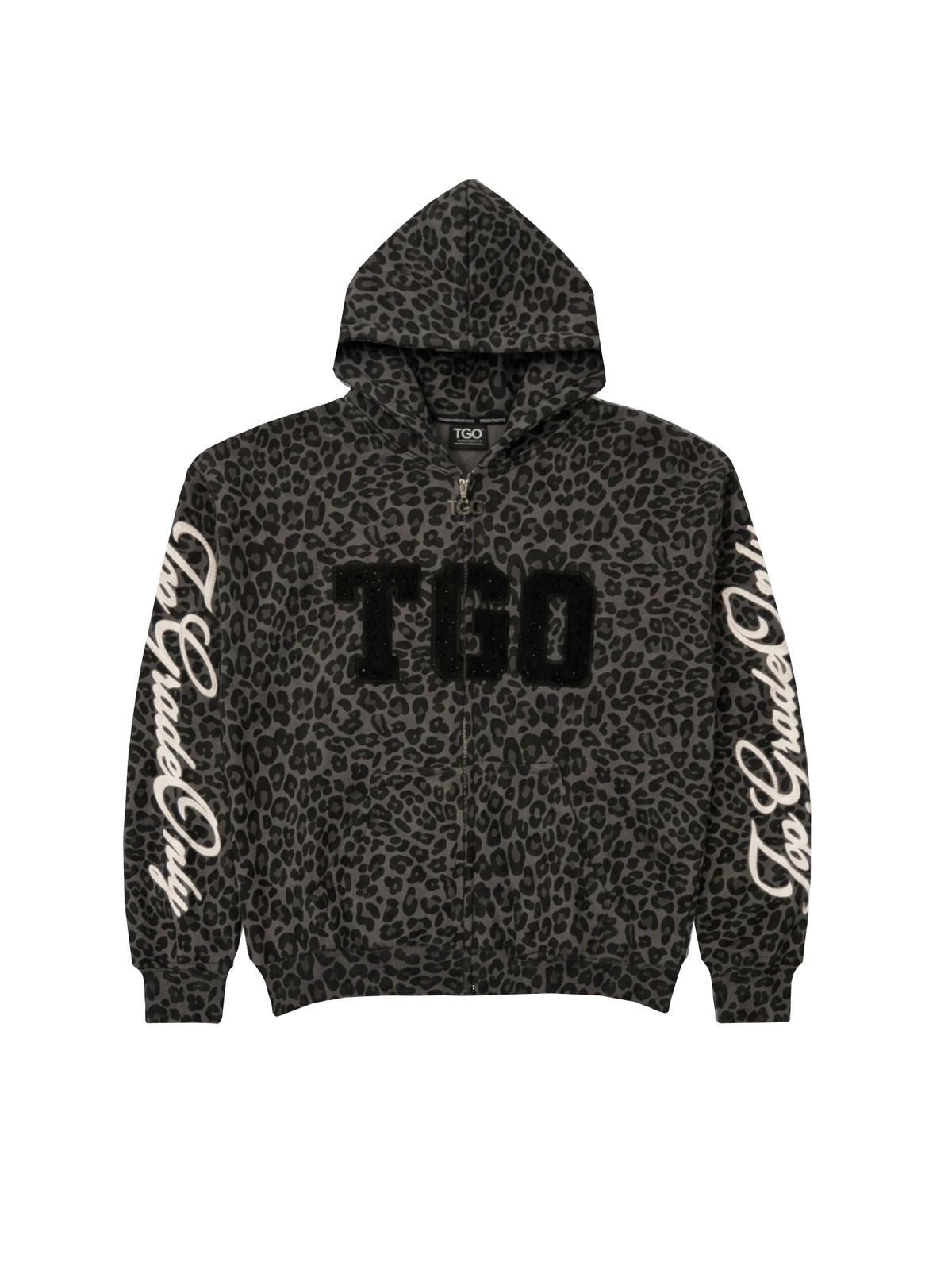 TGO Hoodie Black/Grey Leopard Zip-Up