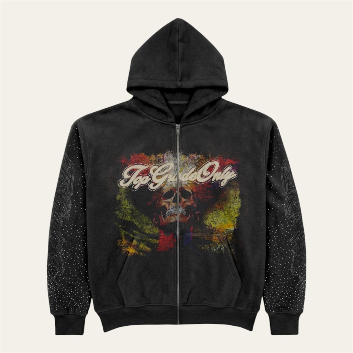 TGO Skull Gems Zip Hoodie