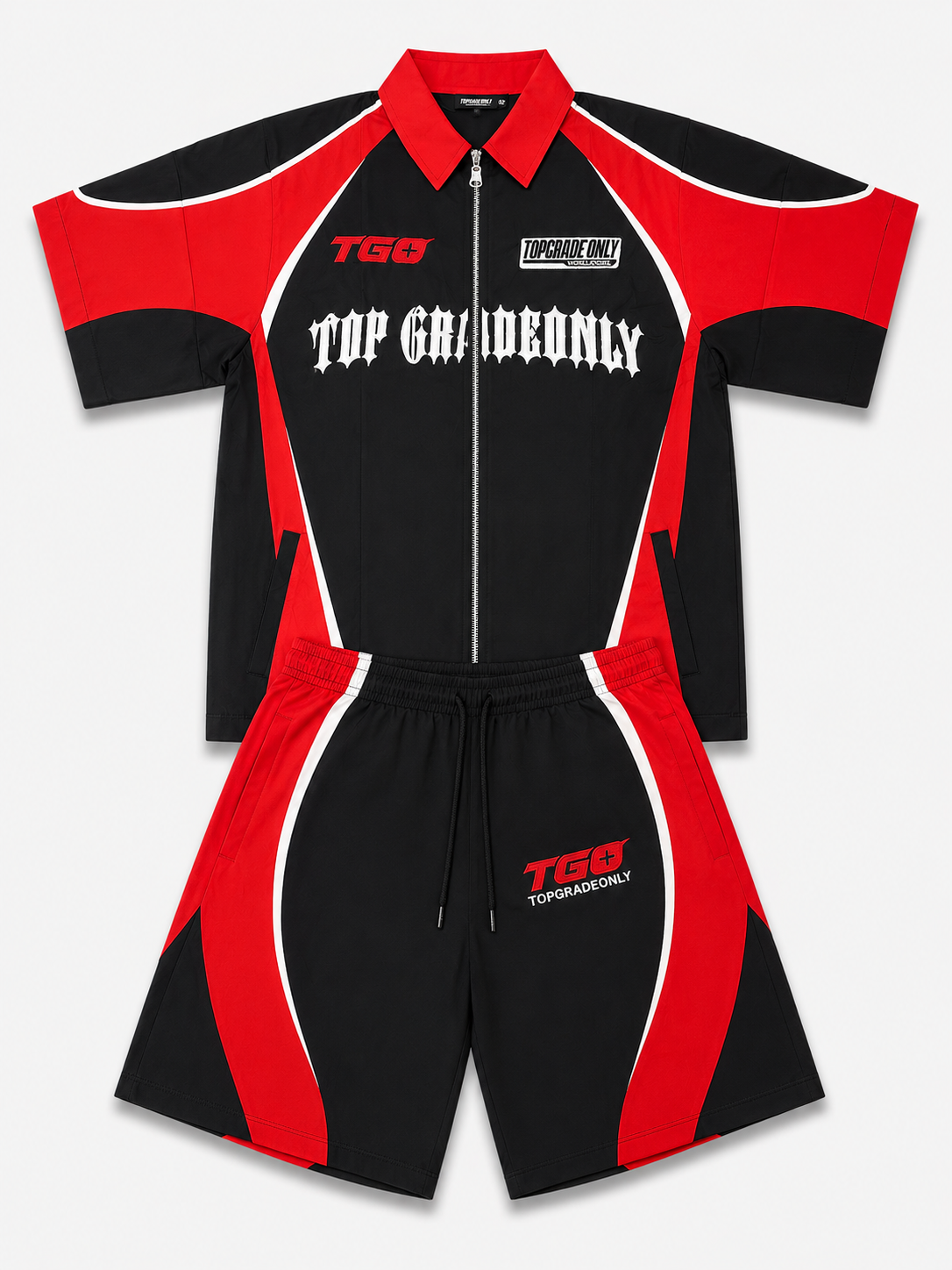TGO Red Zip & Shorts Full set