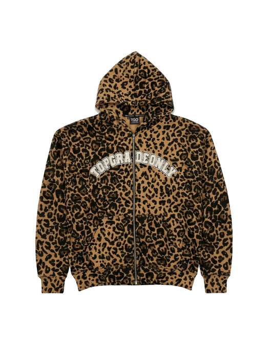 TGO Hoodie Cheetah  / Topgradeonly white Zipper
